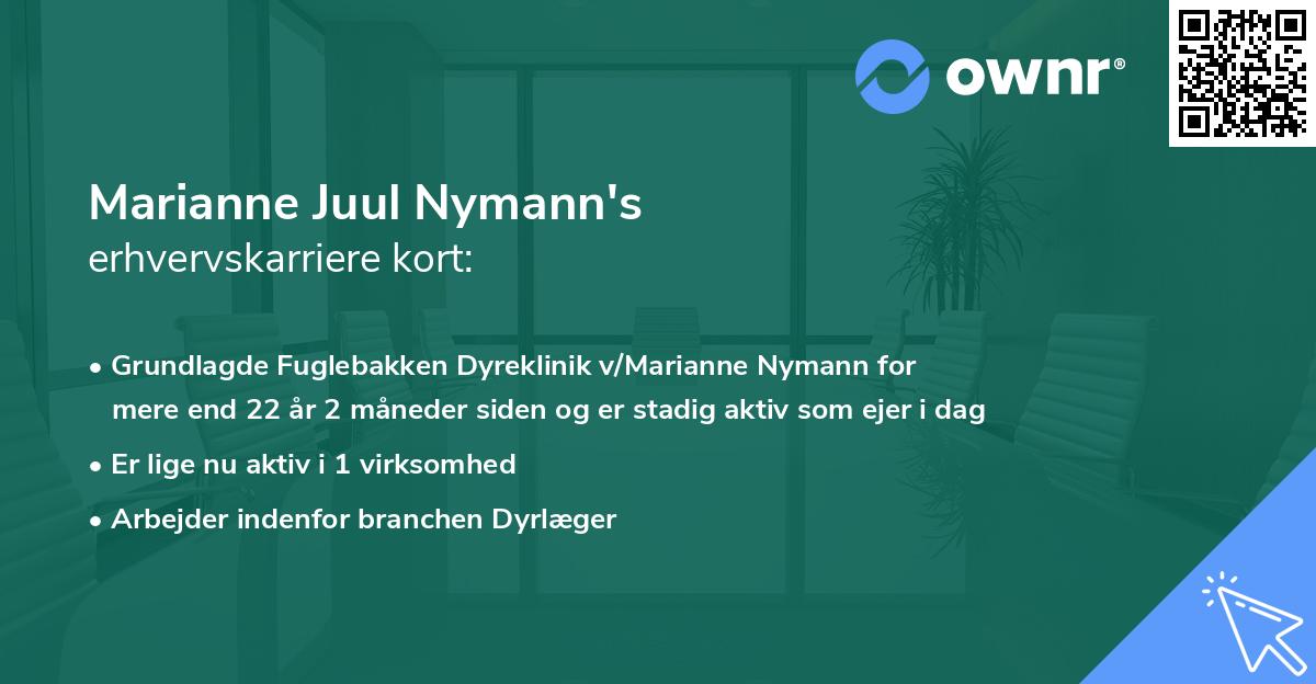 Marianne Juul Nymann's erhvervskarriere kort