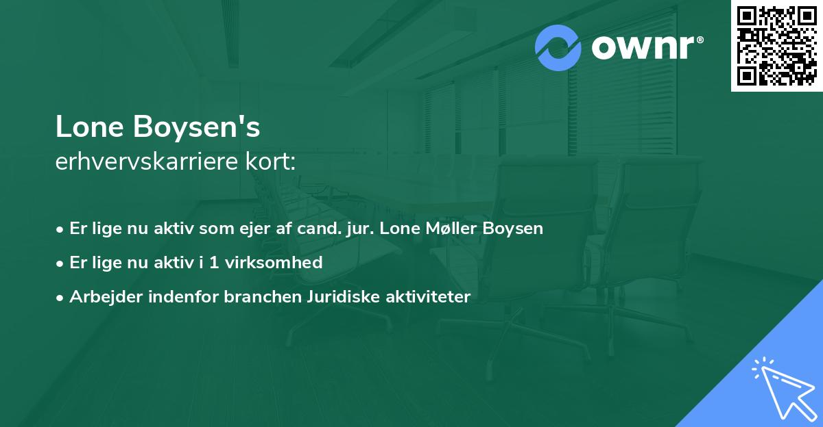 Lone Boysen's erhvervskarriere kort