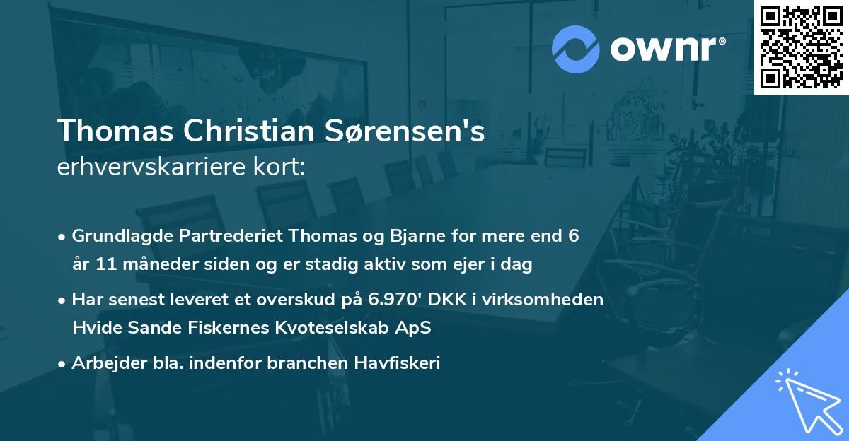 Thomas Christian Sørensen's erhvervskarriere kort