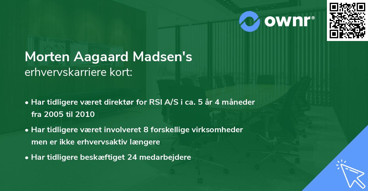 Morten Aagaard Madsen's erhvervskarriere kort