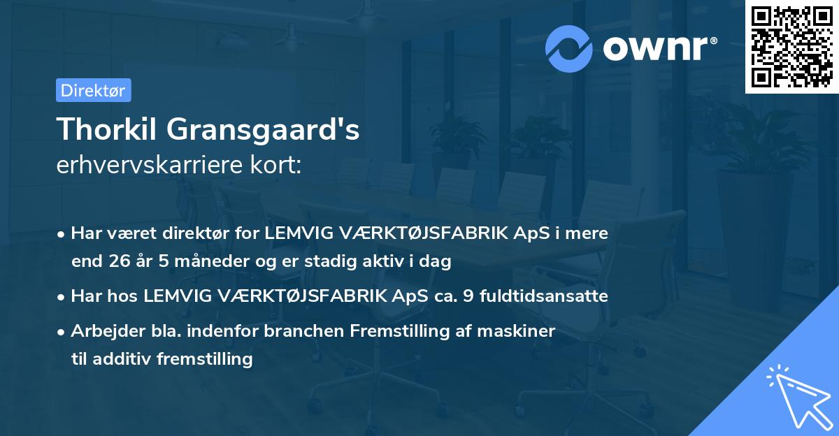 Thorkil Gransgaard's erhvervskarriere kort