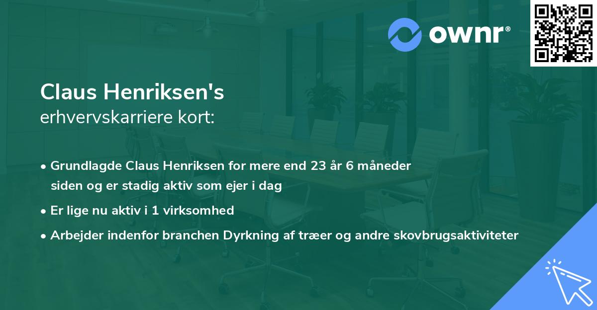 Claus Henriksen's erhvervskarriere kort