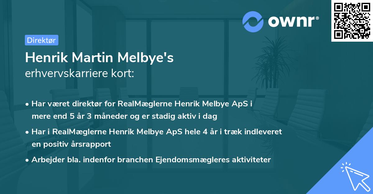 Henrik Martin Melbye's erhvervskarriere kort