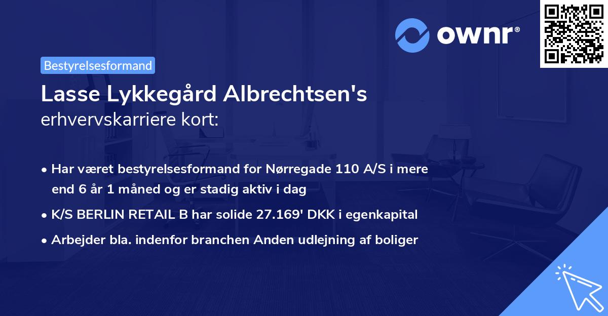 Lasse Lykkegård Albrechtsen's erhvervskarriere kort