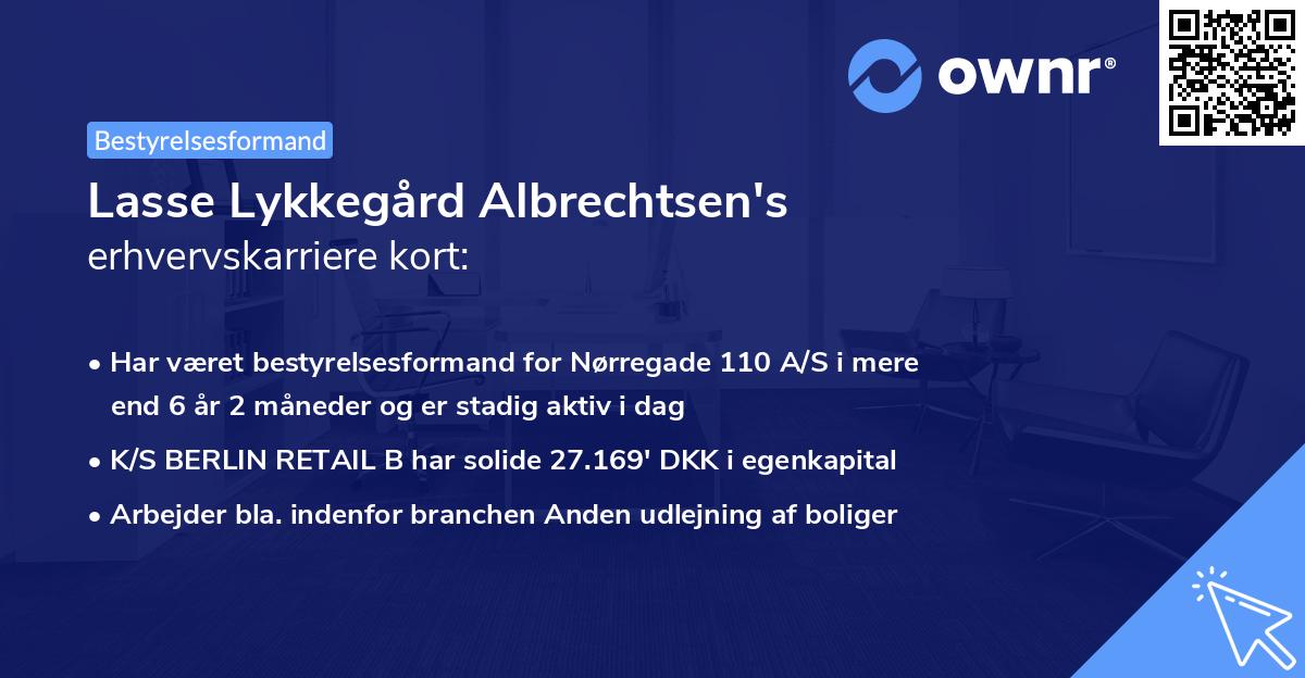 Lasse Lykkegård Albrechtsen's erhvervskarriere kort