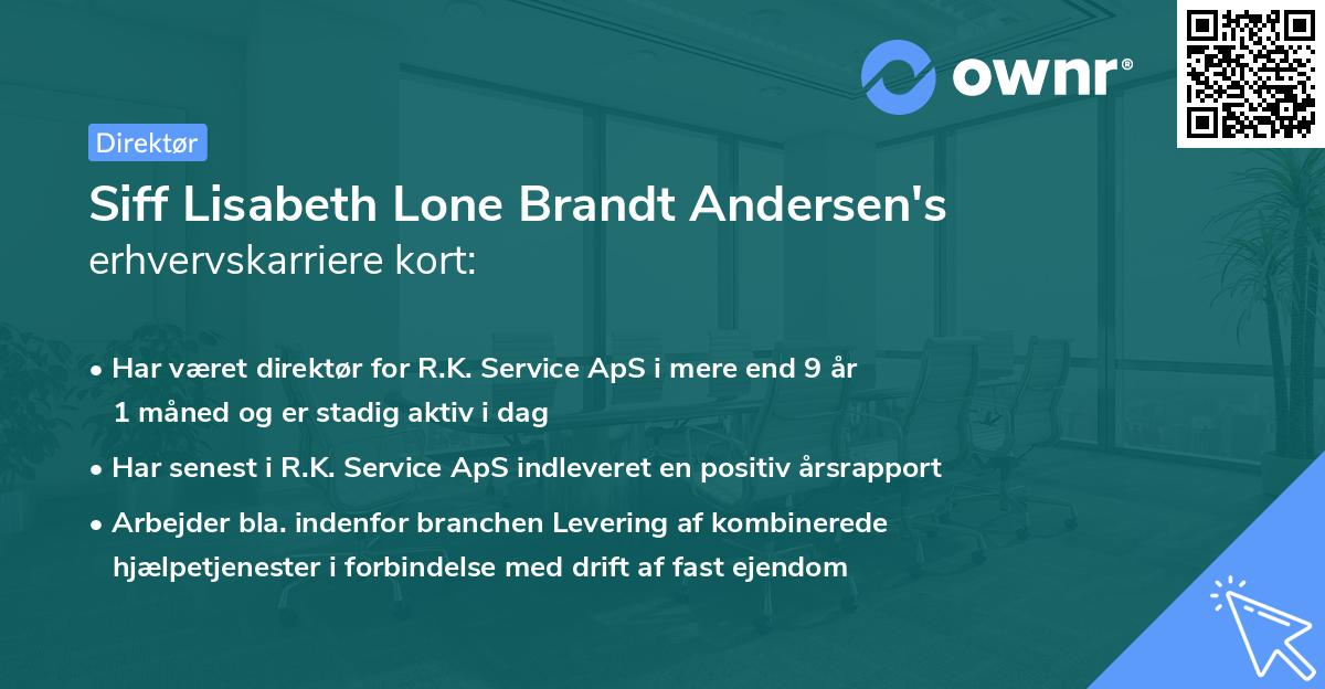 Siff Lisabeth Lone Brandt Andersen's erhvervskarriere kort