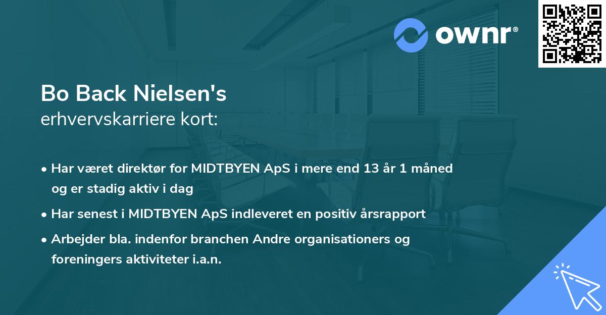 Bo Back Nielsen's erhvervskarriere kort