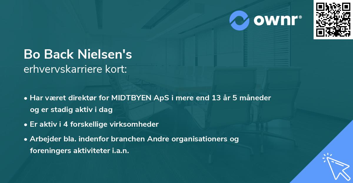 Bo Back Nielsen's erhvervskarriere kort
