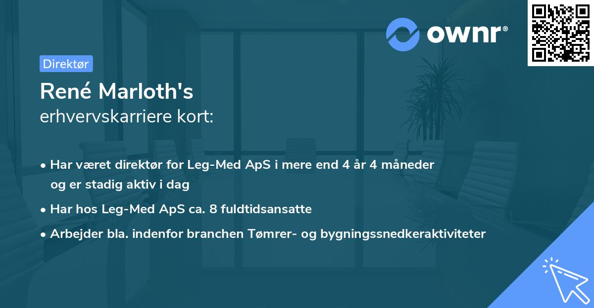 René Marloth's erhvervskarriere kort