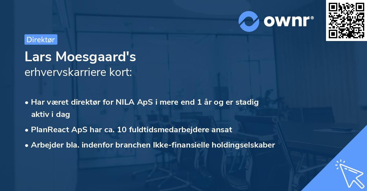 Lars Moesgaard's erhvervskarriere kort