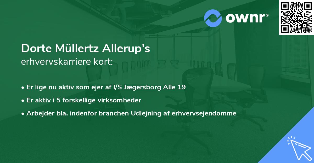Dorte Müllertz Allerup's erhvervskarriere kort