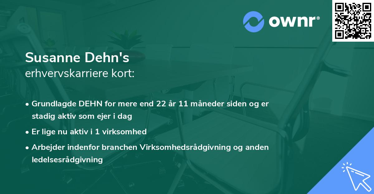 Susanne Dehn's erhvervskarriere kort