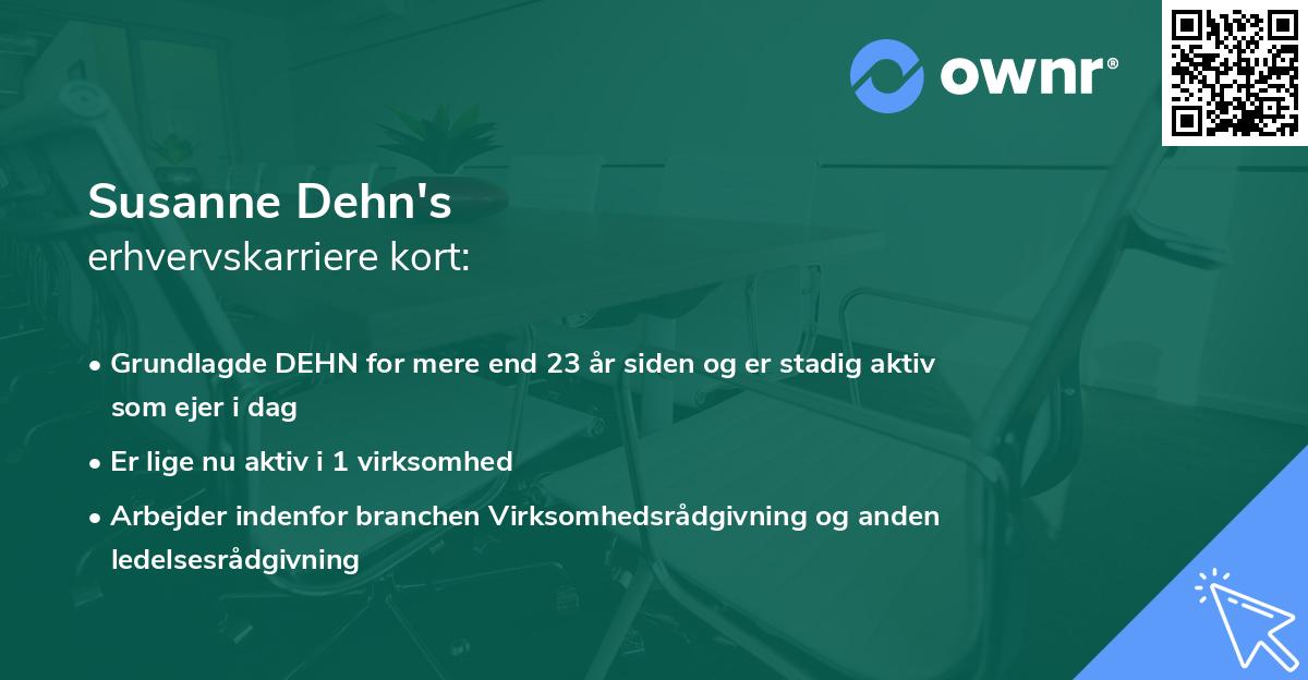 Susanne Dehn's erhvervskarriere kort