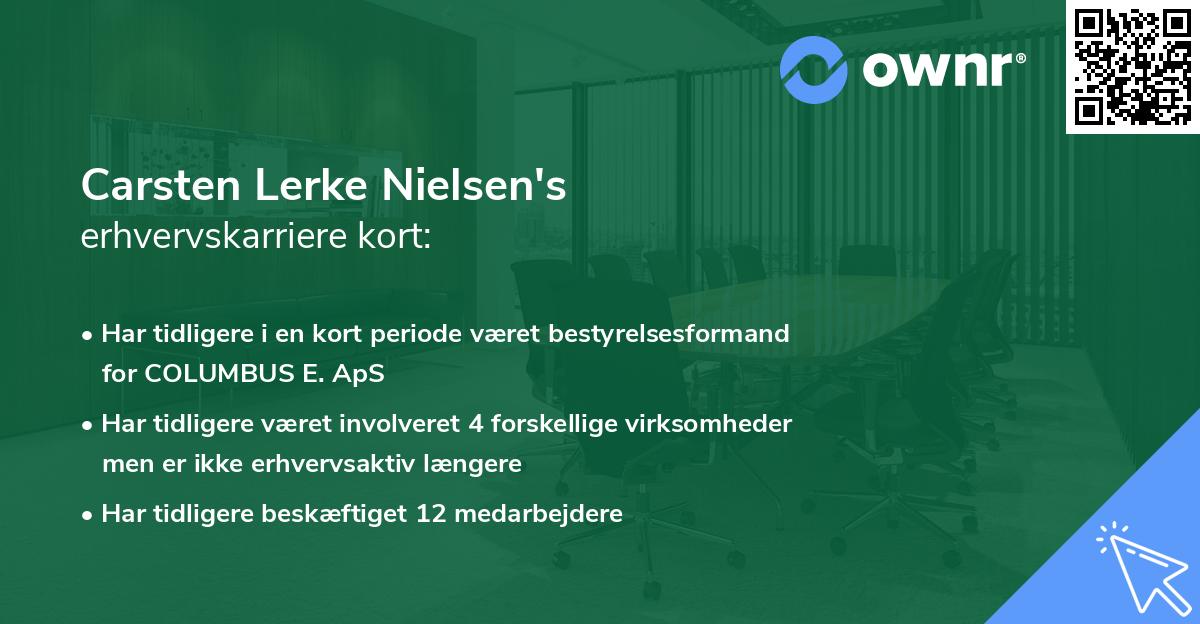 Carsten Lerke Nielsen's erhvervskarriere kort