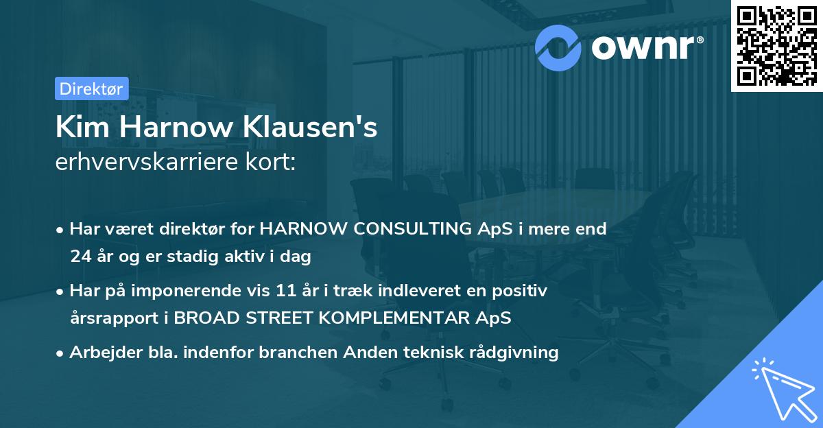 Kim Harnow Klausen's erhvervskarriere kort