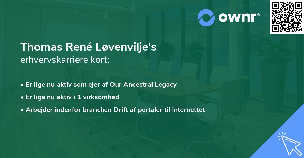 Thomas René Løvenvilje's erhvervskarriere kort