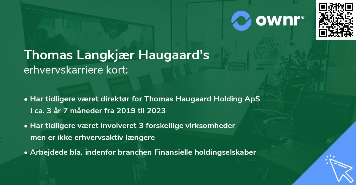 Thomas Langkjær Haugaard's erhvervskarriere kort