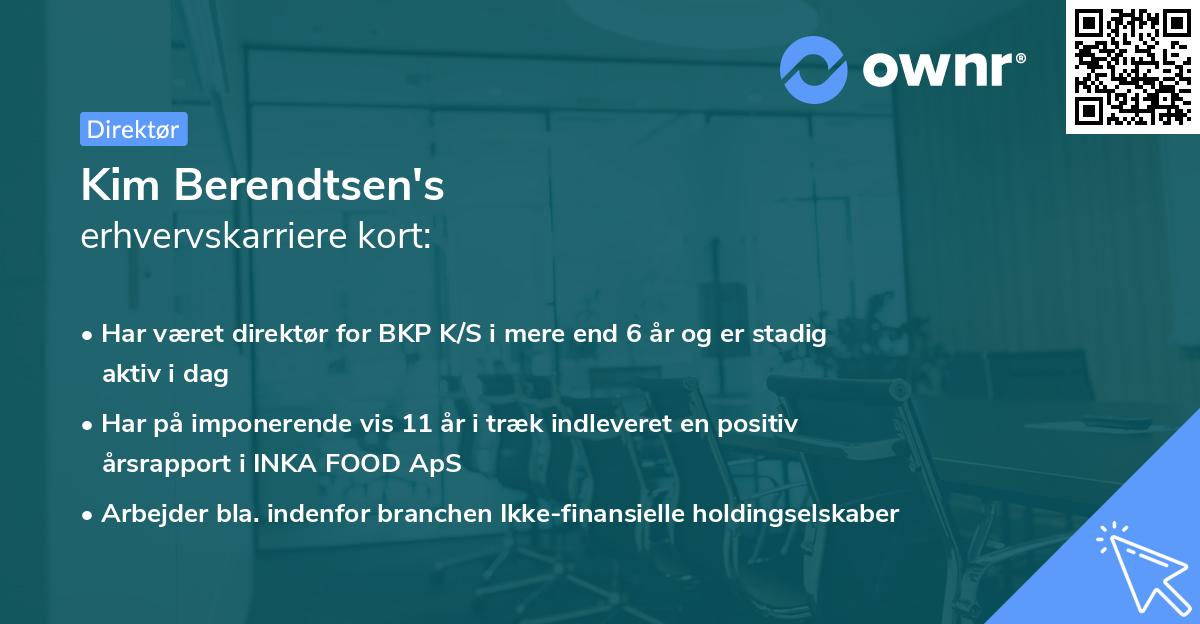 Kim Berendtsen's erhvervskarriere kort