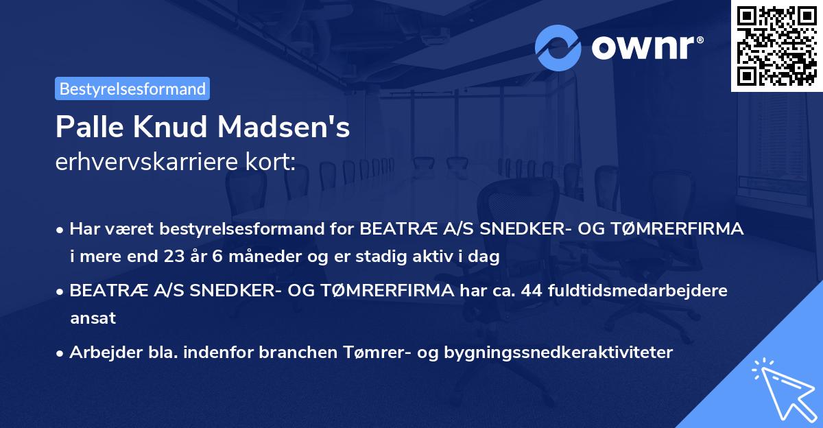 Palle Knud Madsen's erhvervskarriere kort
