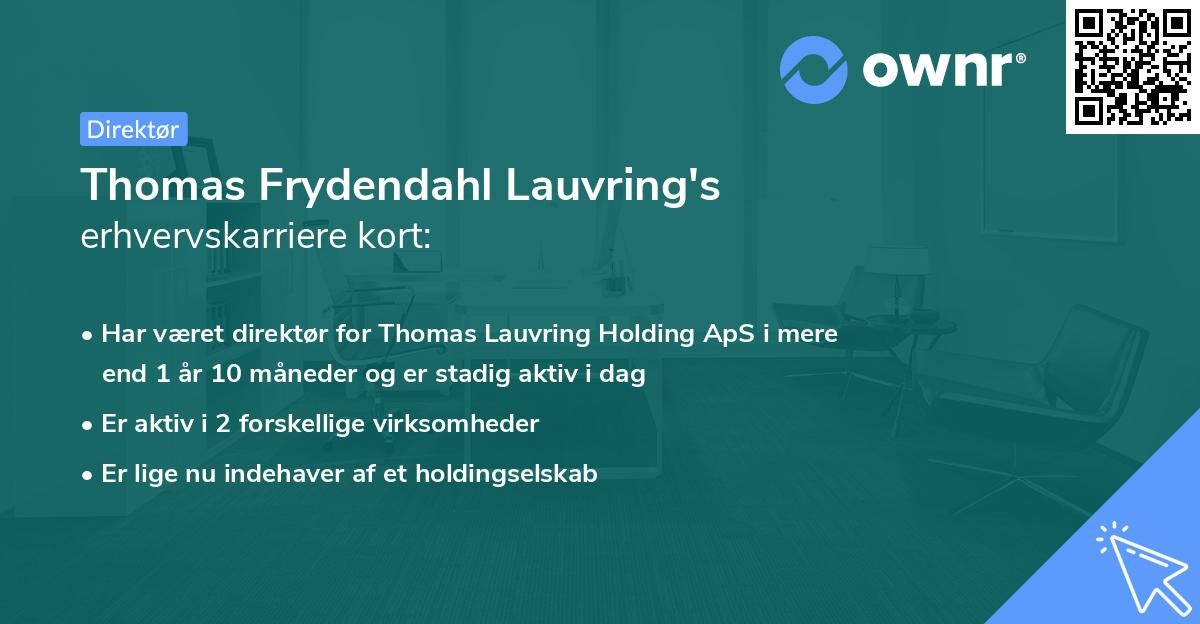 Thomas Frydendahl Lauvring's erhvervskarriere kort
