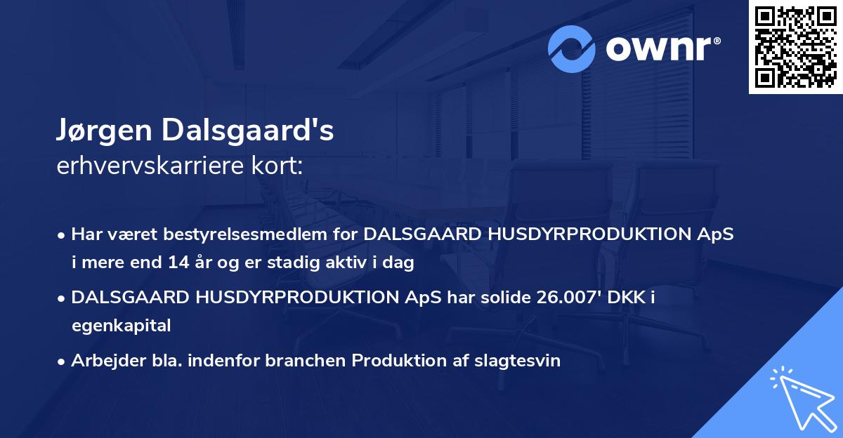 Jørgen Dalsgaard's erhvervskarriere kort