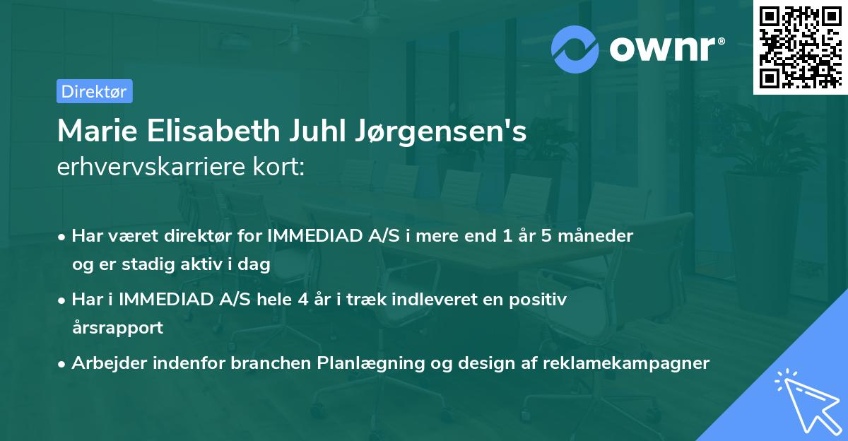 Marie Elisabeth Juhl Jørgensen's erhvervskarriere kort