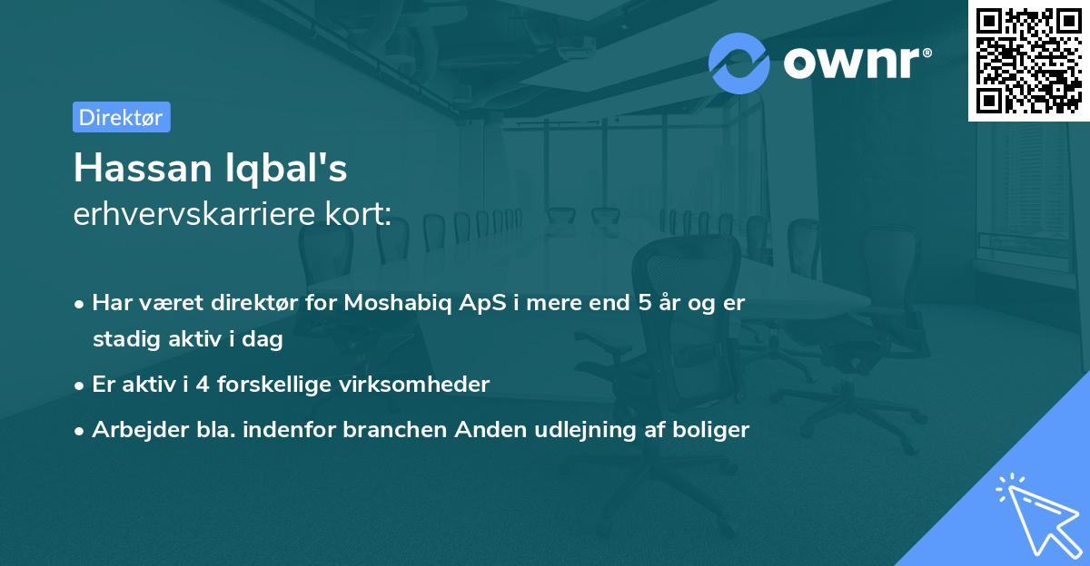 Hassan Iqbal's erhvervskarriere kort