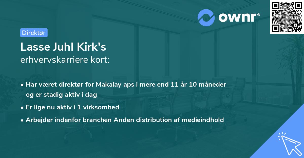 Lasse Juhl Kirk's erhvervskarriere kort