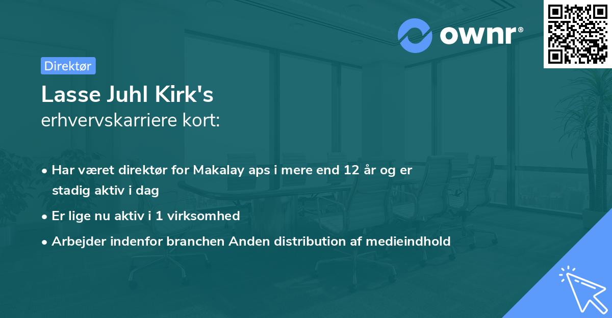 Lasse Juhl Kirk's erhvervskarriere kort