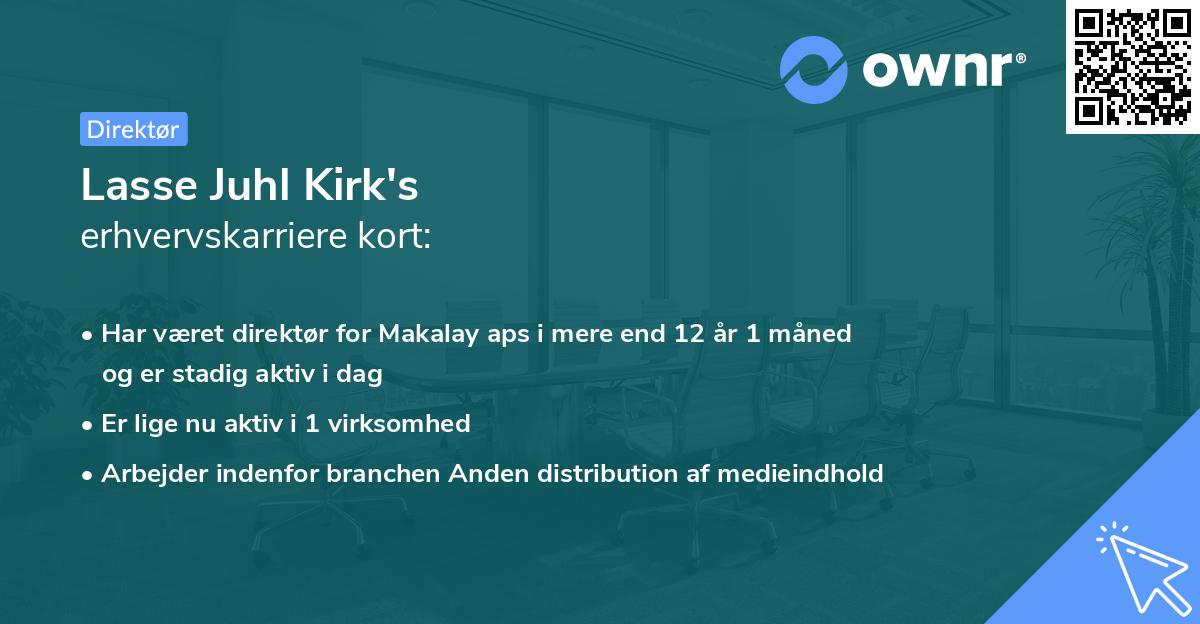 Lasse Juhl Kirk's erhvervskarriere kort