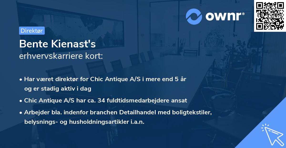 Bente Kienast's erhvervskarriere kort