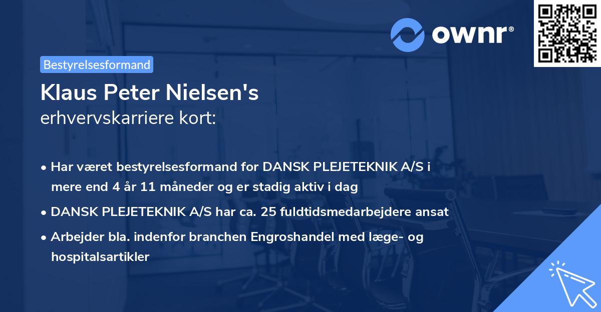 Klaus Peter Nielsen's erhvervskarriere kort