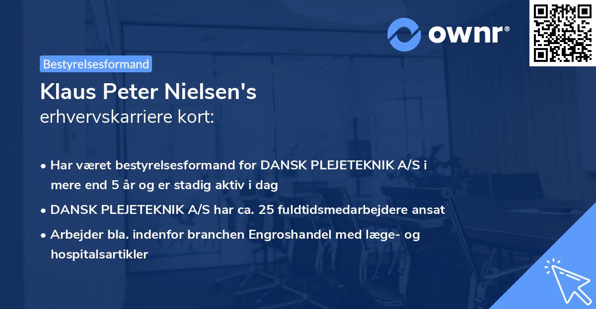 Klaus Peter Nielsen's erhvervskarriere kort