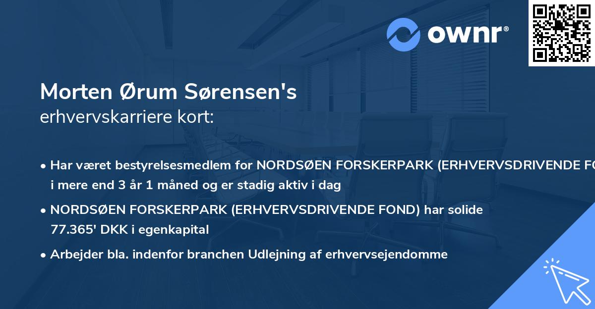 Morten Ørum Sørensen's erhvervskarriere kort