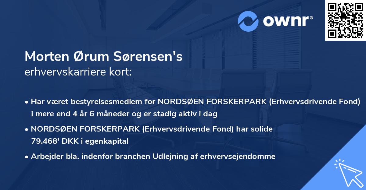 Morten Ørum Sørensen's erhvervskarriere kort