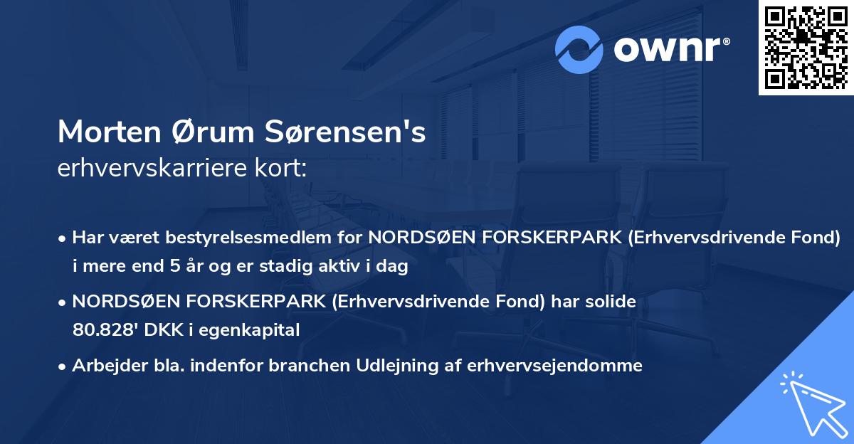 Morten Ørum Sørensen's erhvervskarriere kort