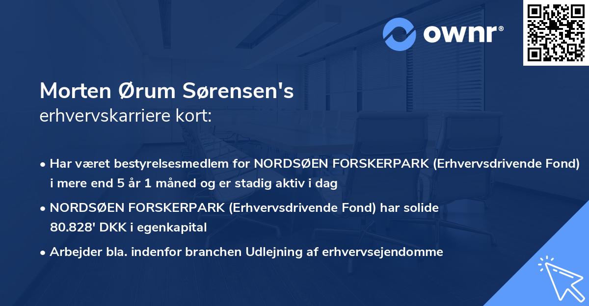 Morten Ørum Sørensen's erhvervskarriere kort