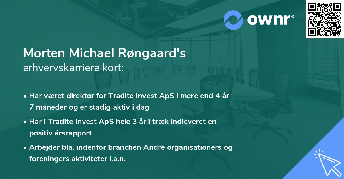 Morten Michael Røngaard's erhvervskarriere kort