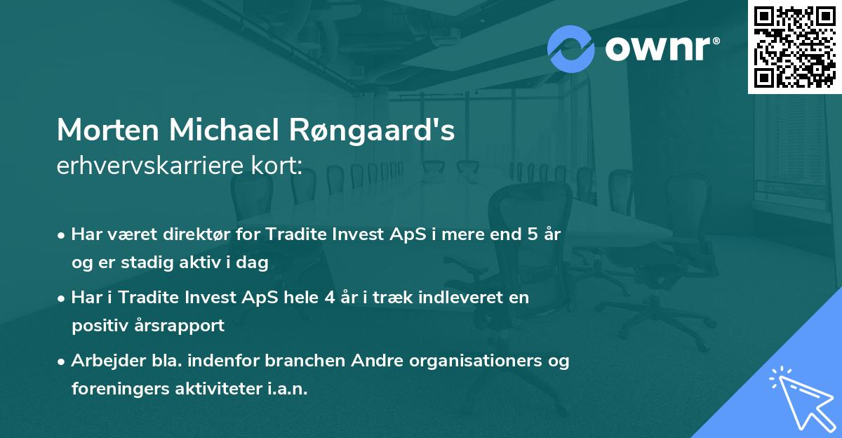 Morten Michael Røngaard's erhvervskarriere kort