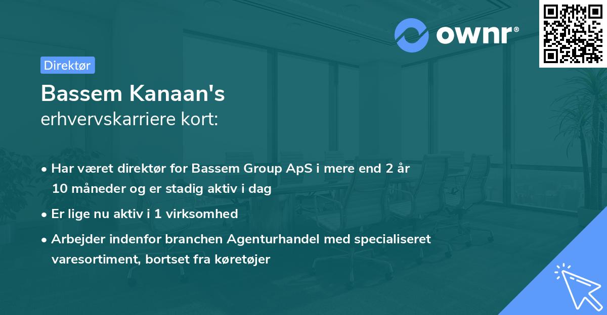 Bassem Kanaan's erhvervskarriere kort