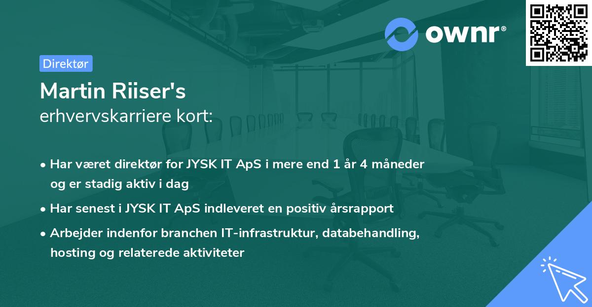 Martin Riiser's erhvervskarriere kort