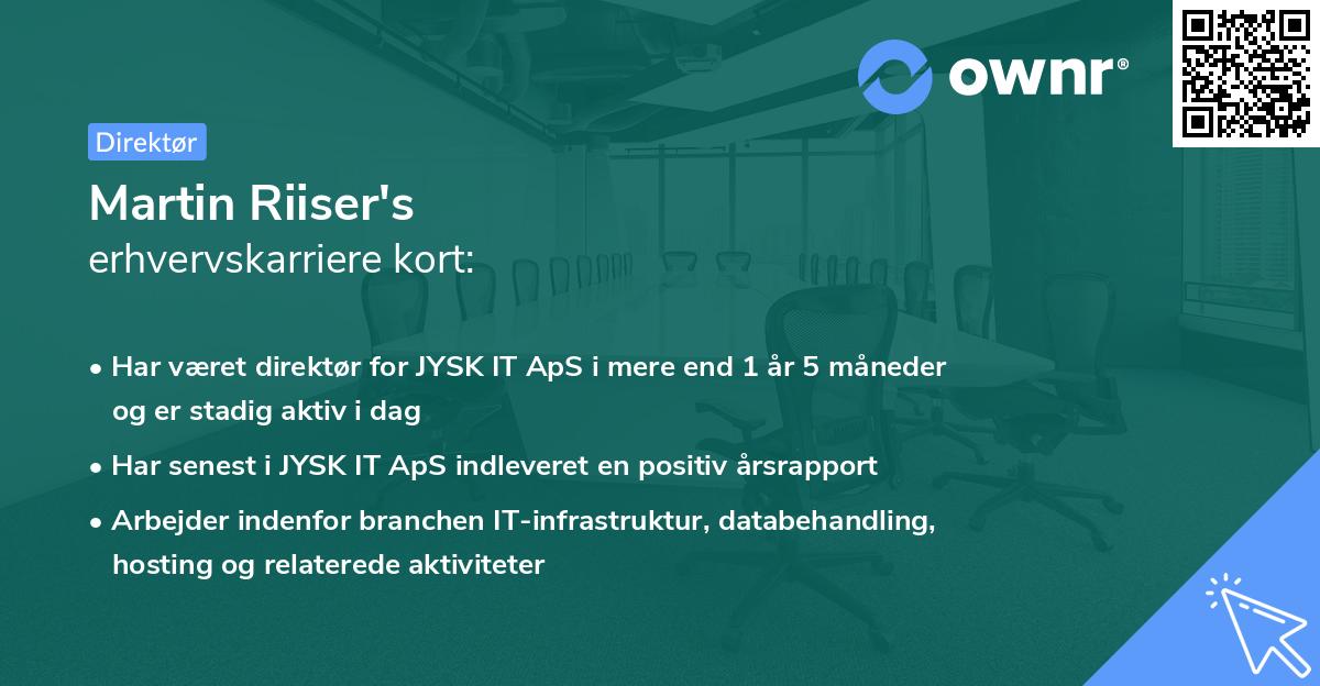 Martin Riiser's erhvervskarriere kort