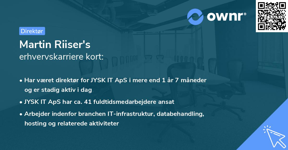 Martin Riiser's erhvervskarriere kort