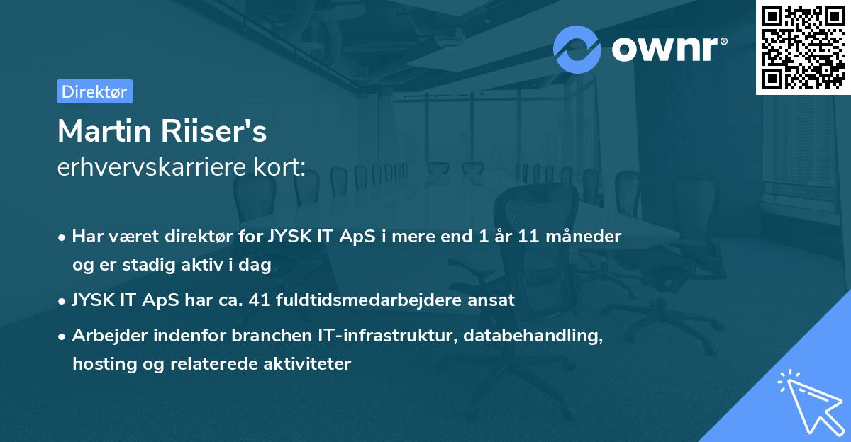 Martin Riiser's erhvervskarriere kort