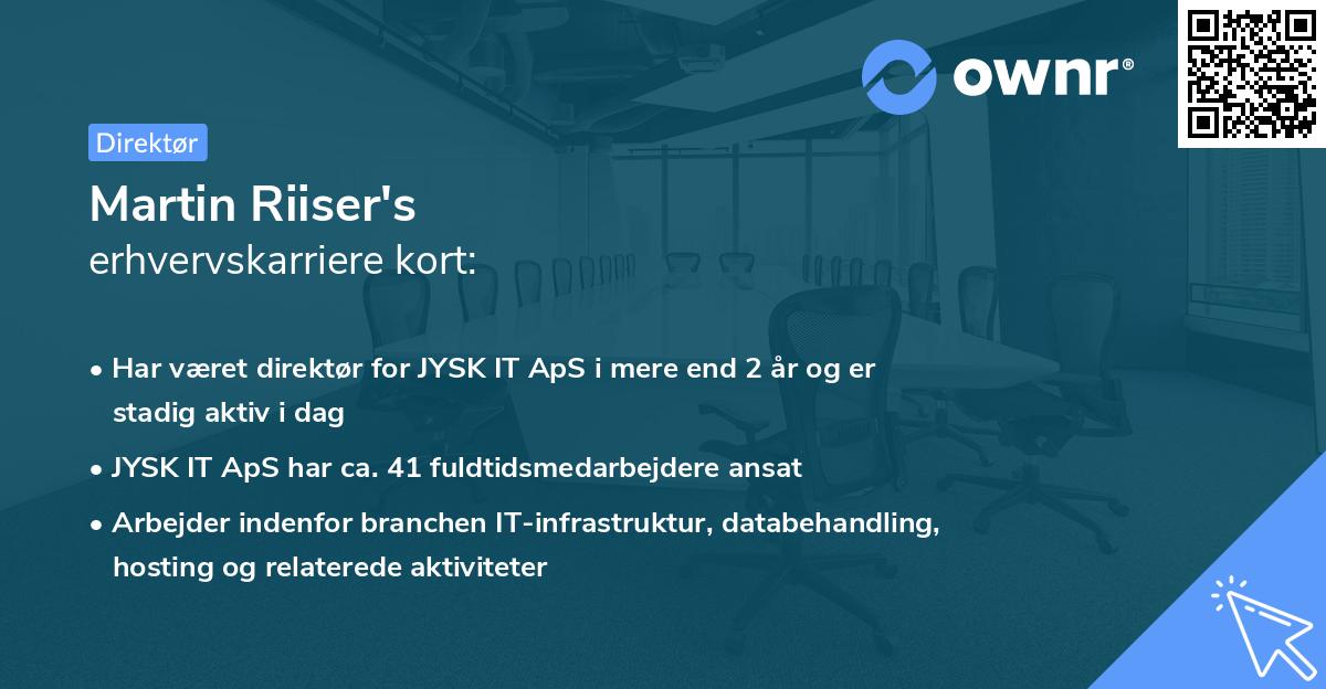 Martin Riiser's erhvervskarriere kort