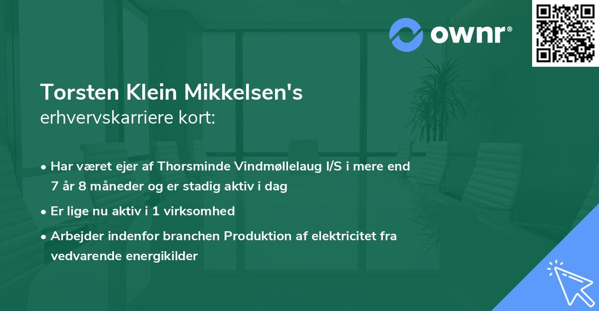 Torsten Klein Mikkelsen's erhvervskarriere kort