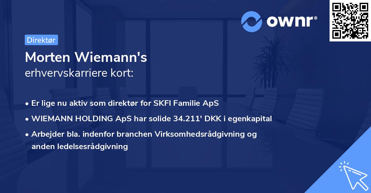 Morten Wiemann's erhvervskarriere kort