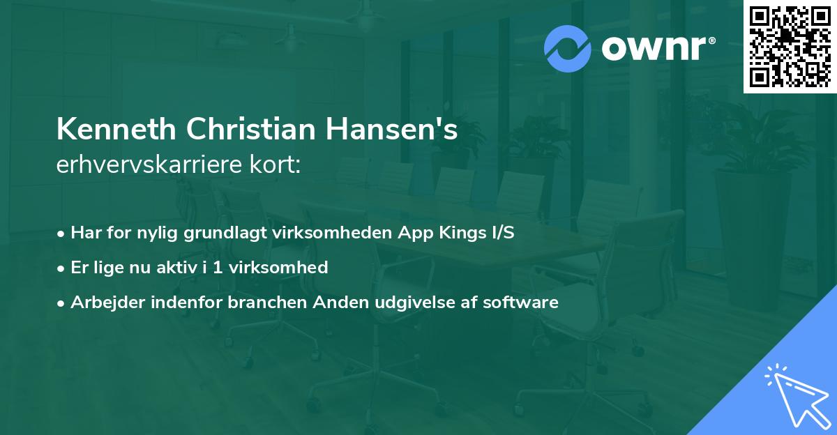 Kenneth Christian Hansen's erhvervskarriere kort