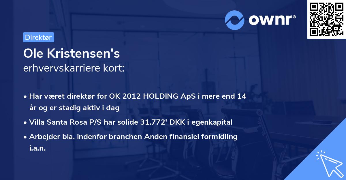Ole Kristensen's erhvervskarriere kort