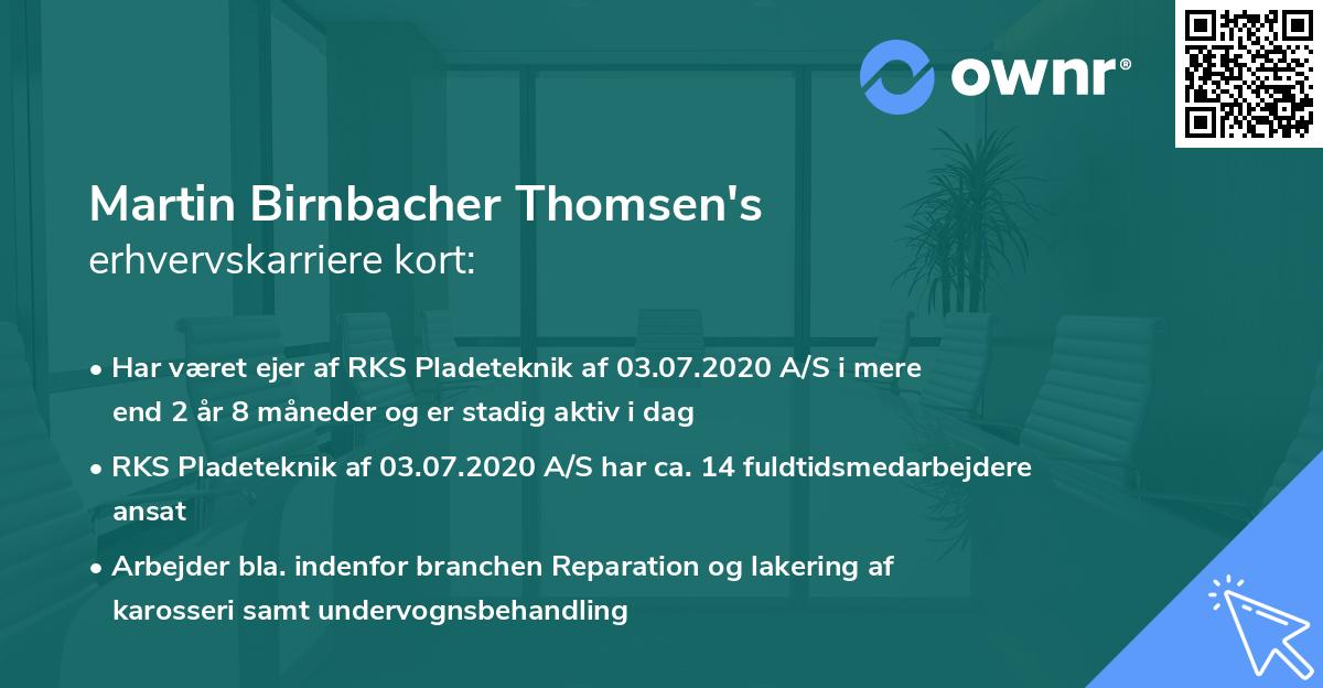 Martin Birnbacher Thomsen's erhvervskarriere kort